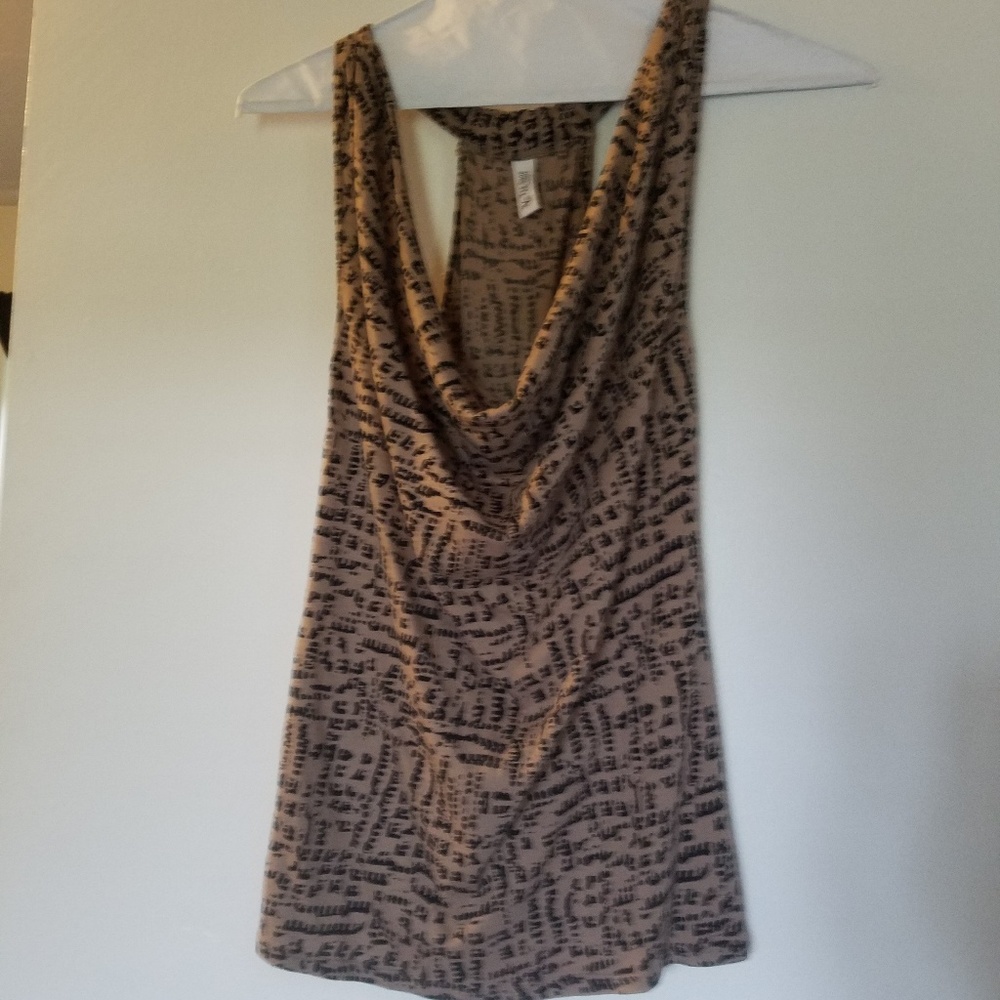 Black and tan cowl neck tank from VS